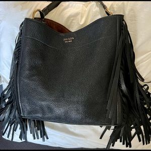 Prada bag with fringes all leather 100%, original and fun, good condition